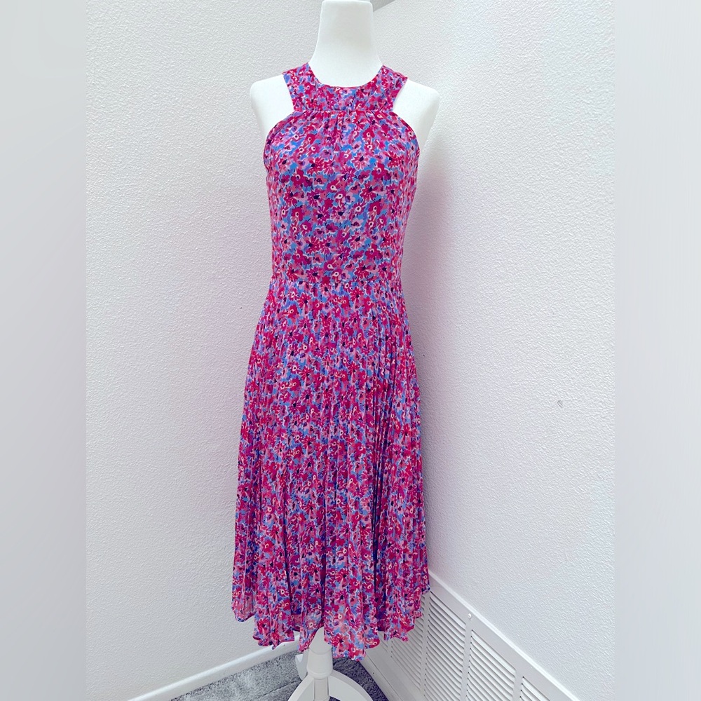 Maggy London Pleated, Halter, Floral Dress